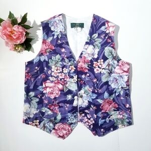ORVIS Vintage Made in USA Floral Button Vest